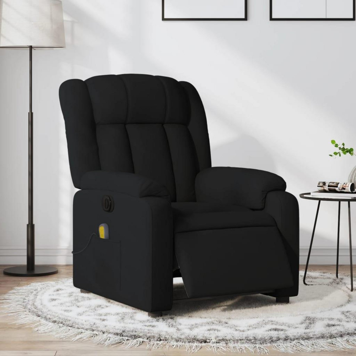 VIDAXL Fauteuil de massage inclinable electrique Noir Tissu