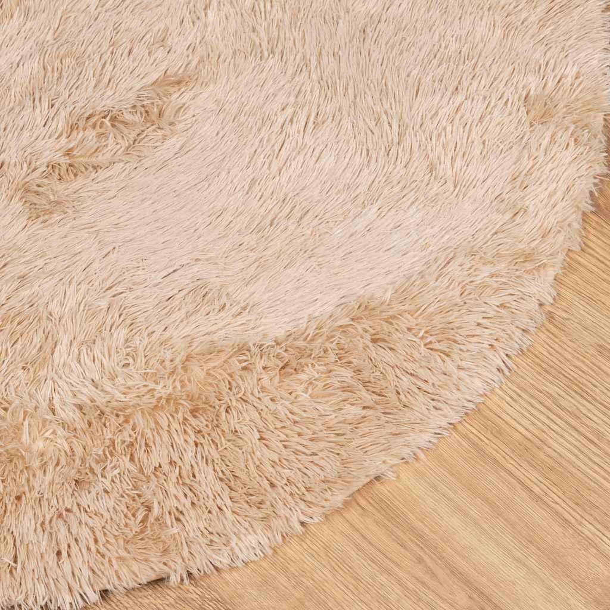 Voir la diapositive 4 : VIDAXL Tapis shaggy a poils longs NAVARRA beige 160x160 cm polyester