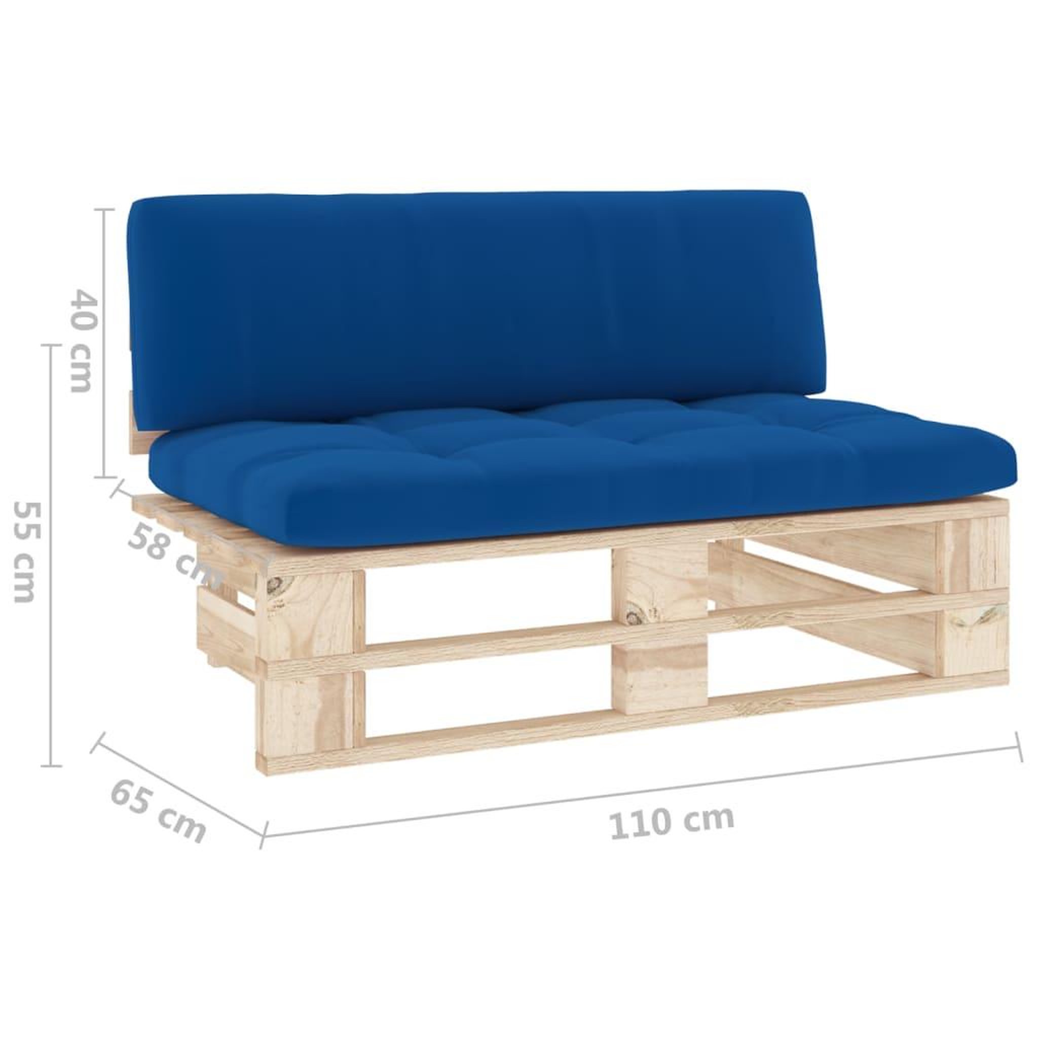 Voir la diapositive 6 : VIDAXL Canape central palette de jardin bois de pin impregne