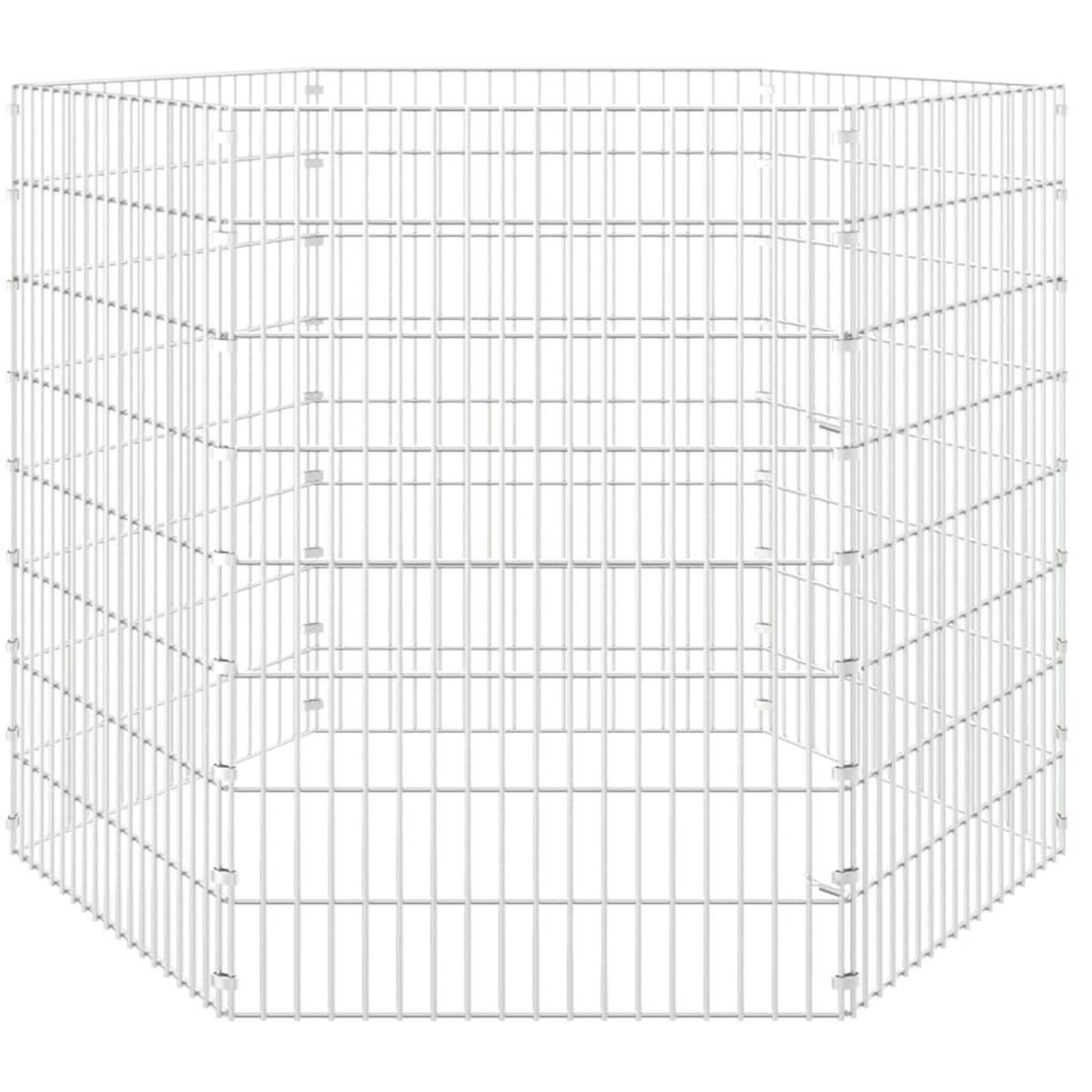 Voir la diapositive 4 : VIDAXL Enclos pour animaux en liberte 6 panneaux 54x80cm fer galvanise