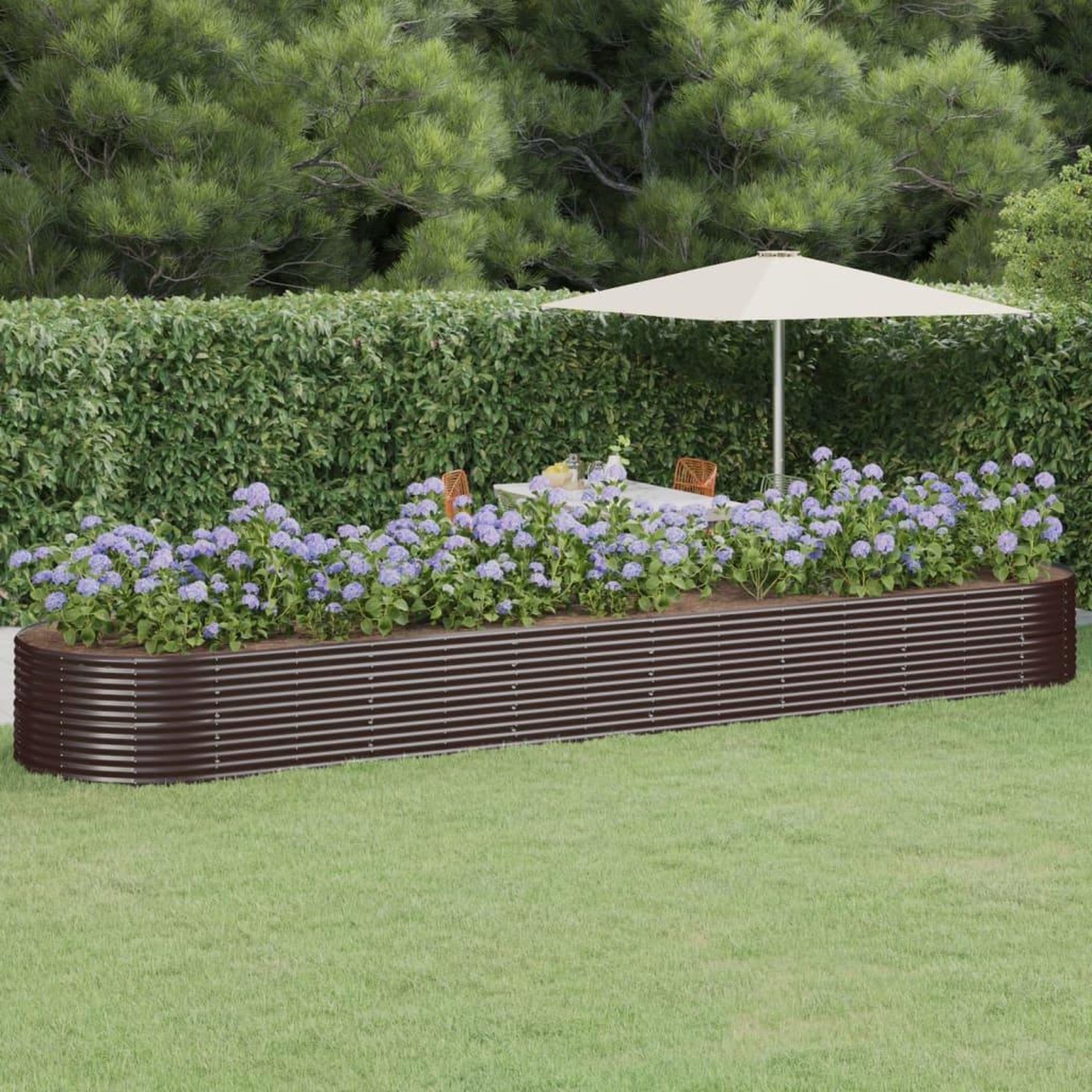 Voir la diapositive 1 : VIDAXL Lit sureleve de jardin Acier enduit de poudre marron