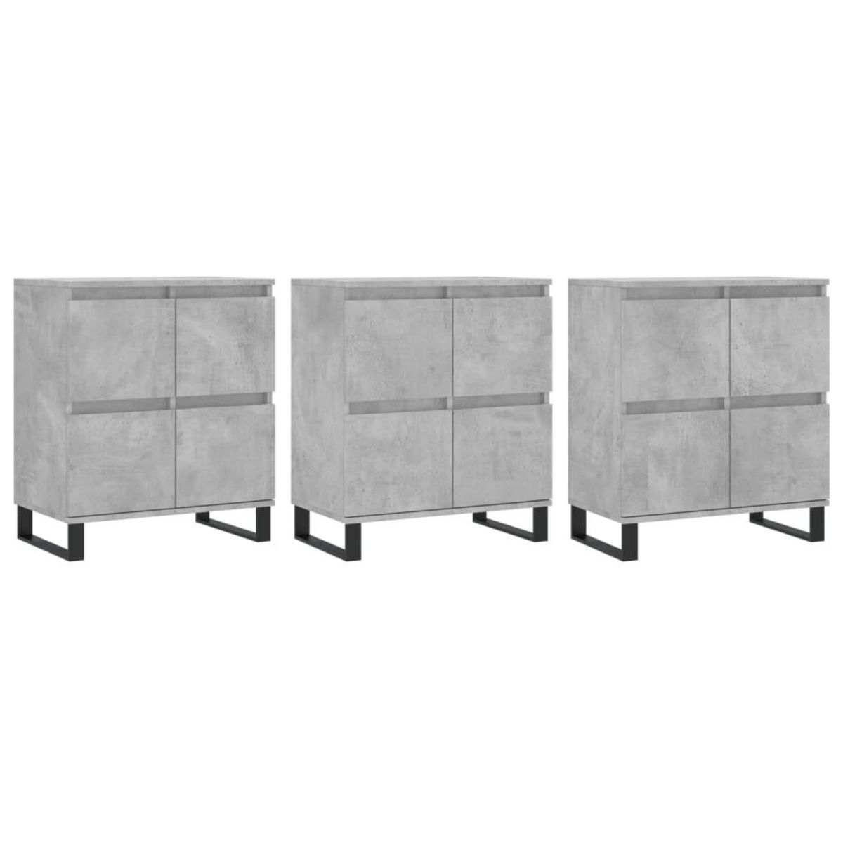 VIDAXL Buffets 3 pcs gris beton bois d'ingenierie
