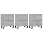 Voir la diapositive 2 : VIDAXL Buffets 3 pcs gris beton bois d'ingenierie
