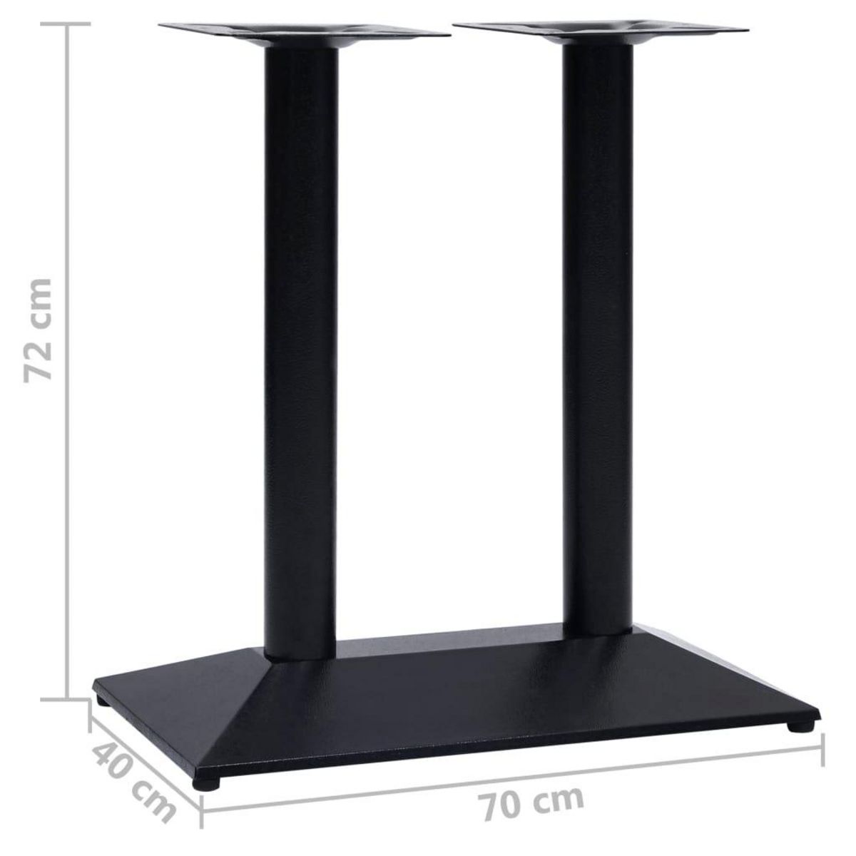 VIDAXL Pied de table de bistro noir 70x40x72 cm fonte
