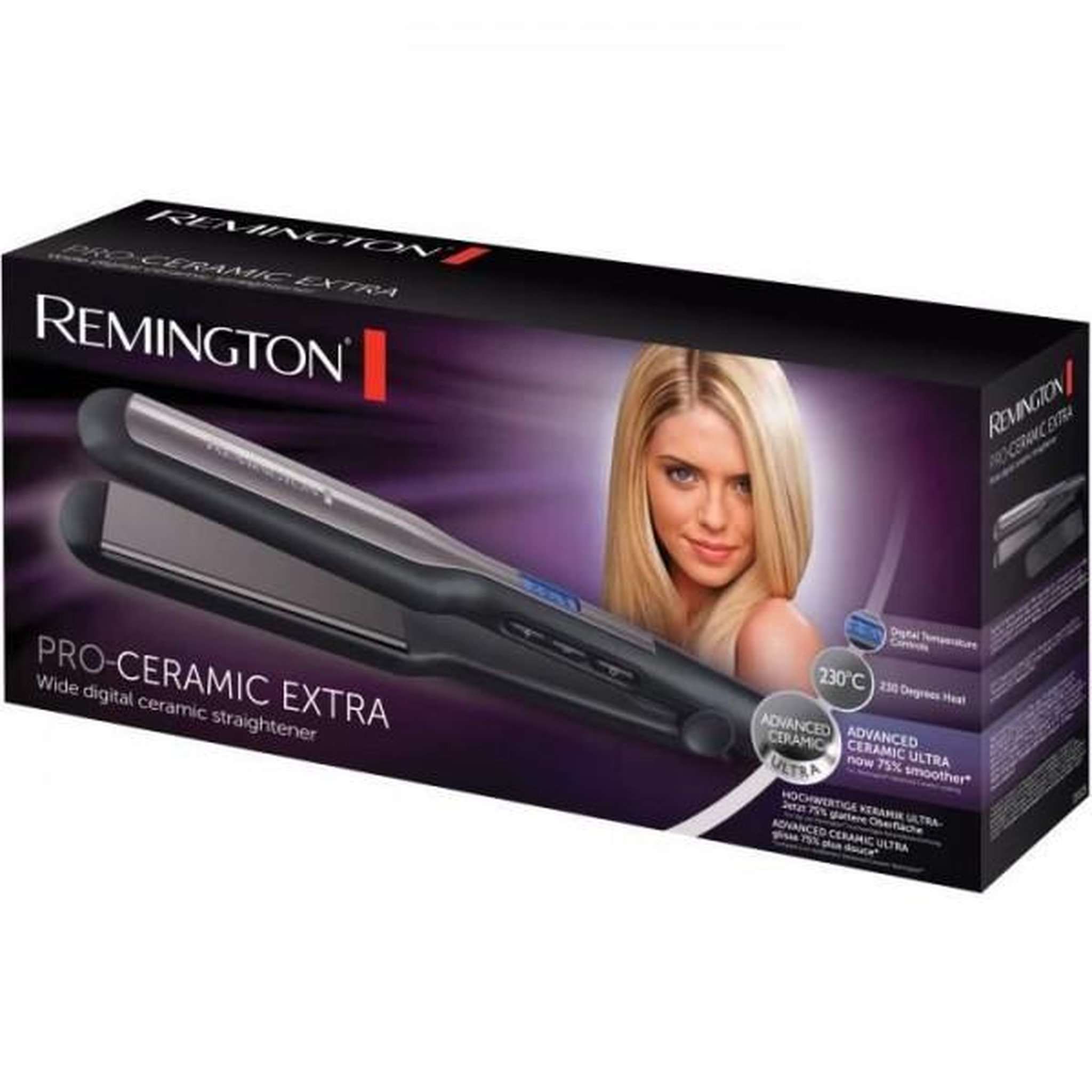 Voir la diapositive 5 : REMINGTON Fer a Lisser Remington S5525 , Lisseur Plaques Flottantes XL Advanced Ceramic, Température Modulable, Lissage Facile
