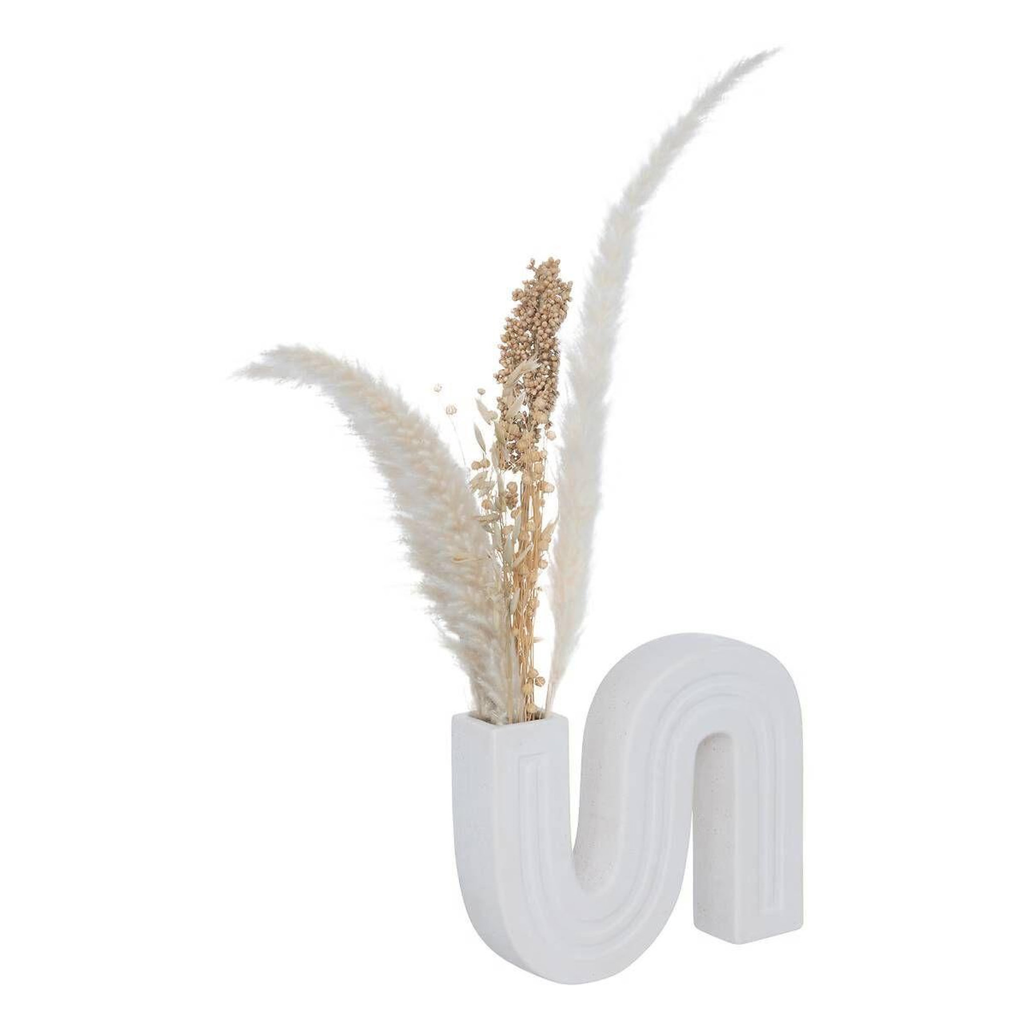 Voir la diapositive 2 : ATMOSPHERA Soliflore en céramique  olme  24cm blanc
