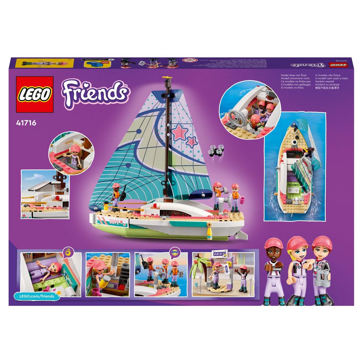 LEGO Friends 41716 L&rsquo;Aventure en Mer de Stéphanie, Jouet de Bateau avec Mini-Poupées