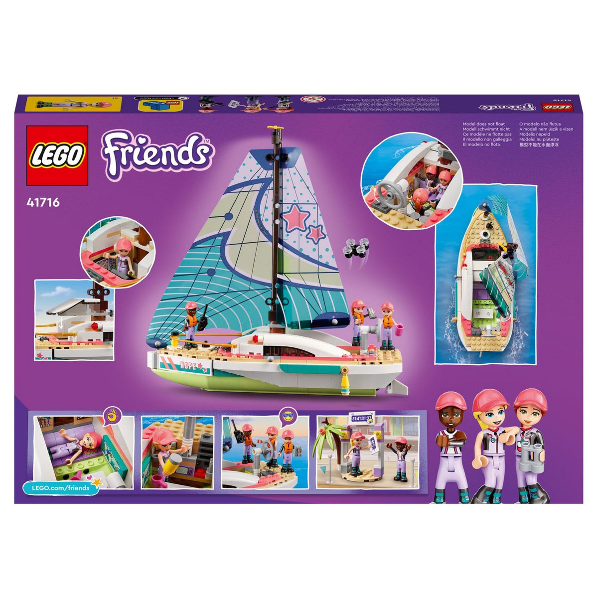 LEGO Friends 41716 L&rsquo;Aventure en Mer de Stéphanie, Jouet de Bateau avec Mini-Poupées