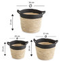 Voir la diapositive 5 : VS VENTA-STOCK Set de 3 paniers Otilia fibre naturelle et papier, noir/beige