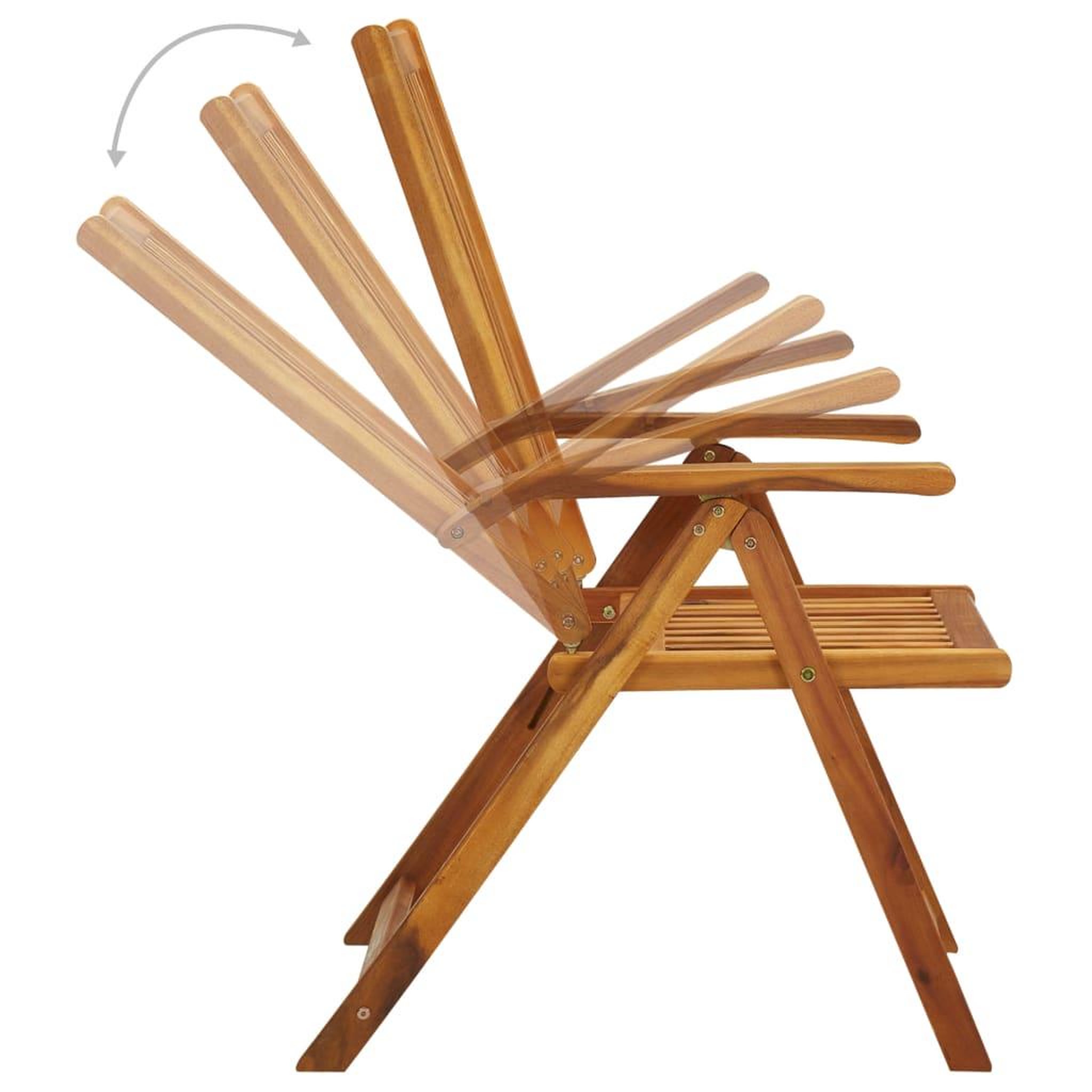 Voir la diapositive 5 : VIDAXL Chaises pliables de jardin avec coussins lot de 8 Bois d'acacia
