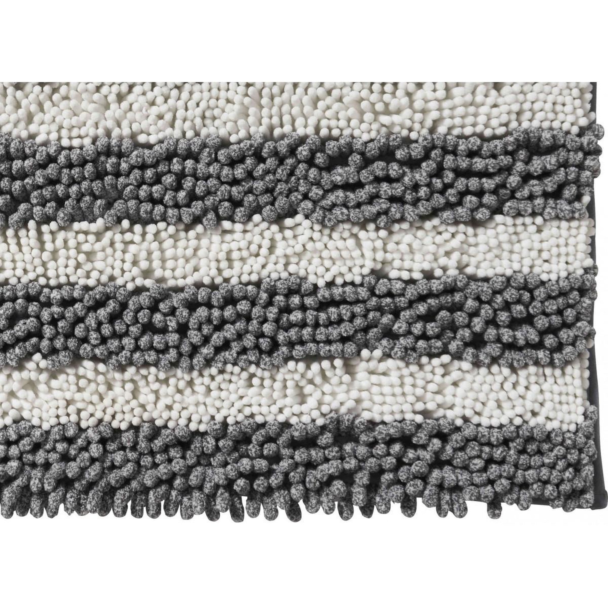 Voir la diapositive 3 : GUY LEVASSEUR Tapis de bain déco à rayures en polyester 50x80cm