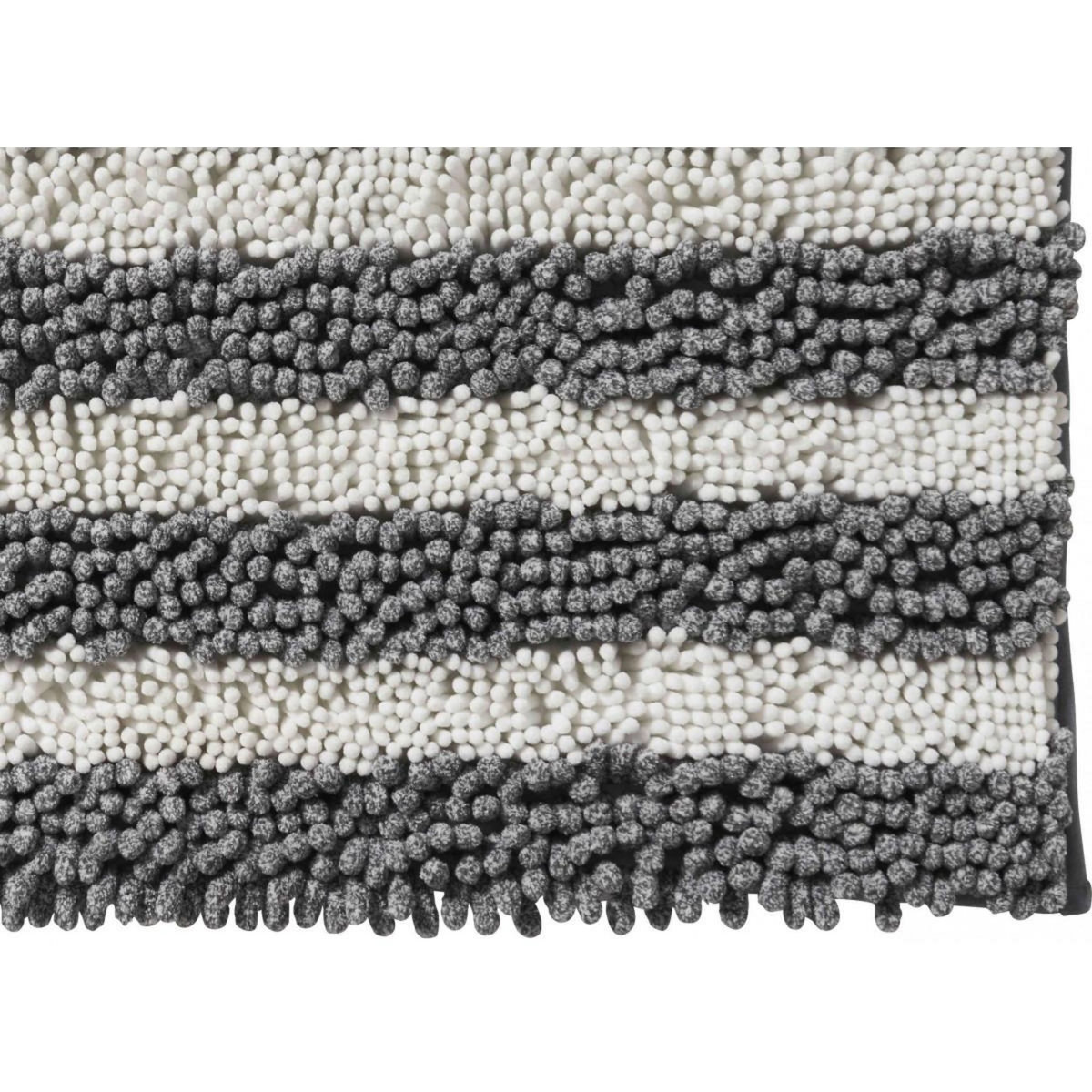 GUY LEVASSEUR Tapis de bain déco à rayures en polyester 50x80cm