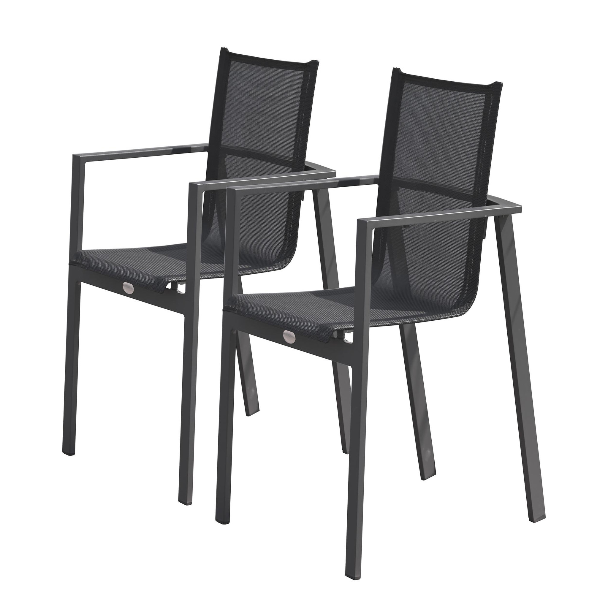Voir la diapositive 1 : DCB GARDEN Lot de 2 fauteuils de jardin empilables en aluminium