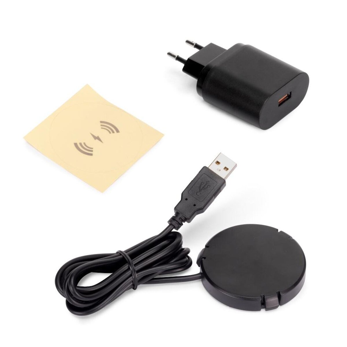 EMUCA SRL Chargeur sans fil caché pour mobile Airtop 2 -  Ø60mm -  5V DC 2A (QI-10W) -  Plastique noir -  Plastique