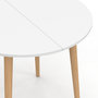 Voir la diapositive 5 : ID MARKET Table à manger fixe ronde ANGELA 4 personnes blanc pieds bois 80 cm