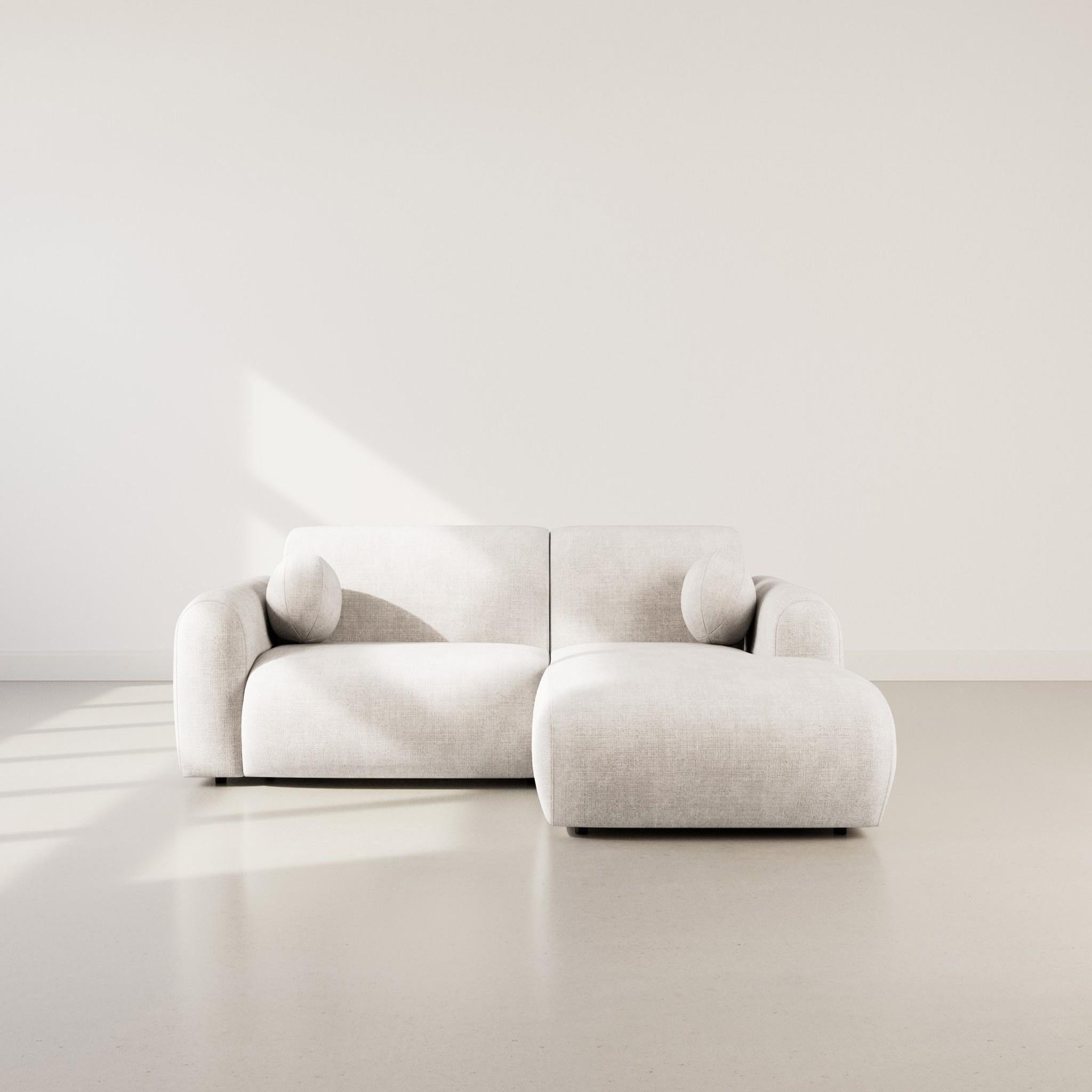 Voir la diapositive 2 : LISA DESIGN Louise - canapé d'angle droit 4 places en velours texturé