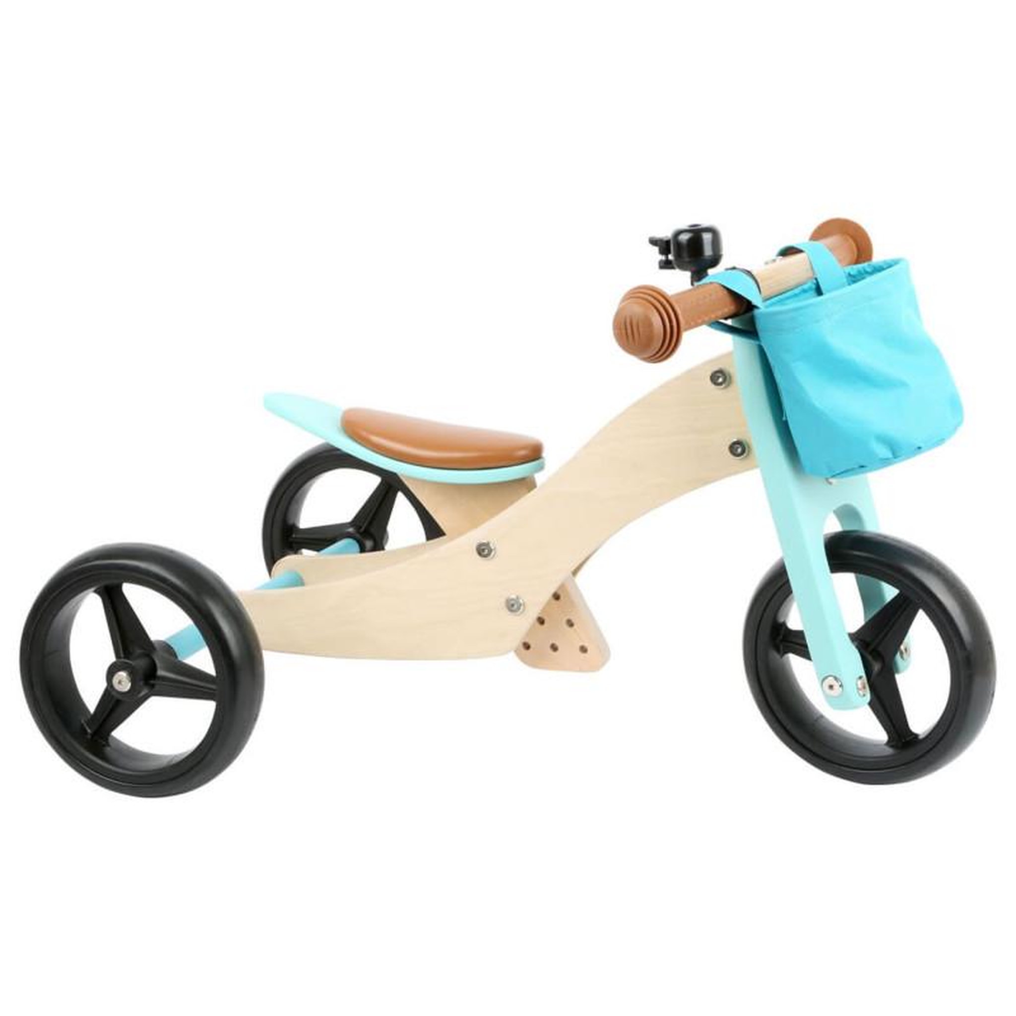 SMALL FOOT Small Foot - Wooden Tricycle and Balance Bike 2in1 Turquoise 11610