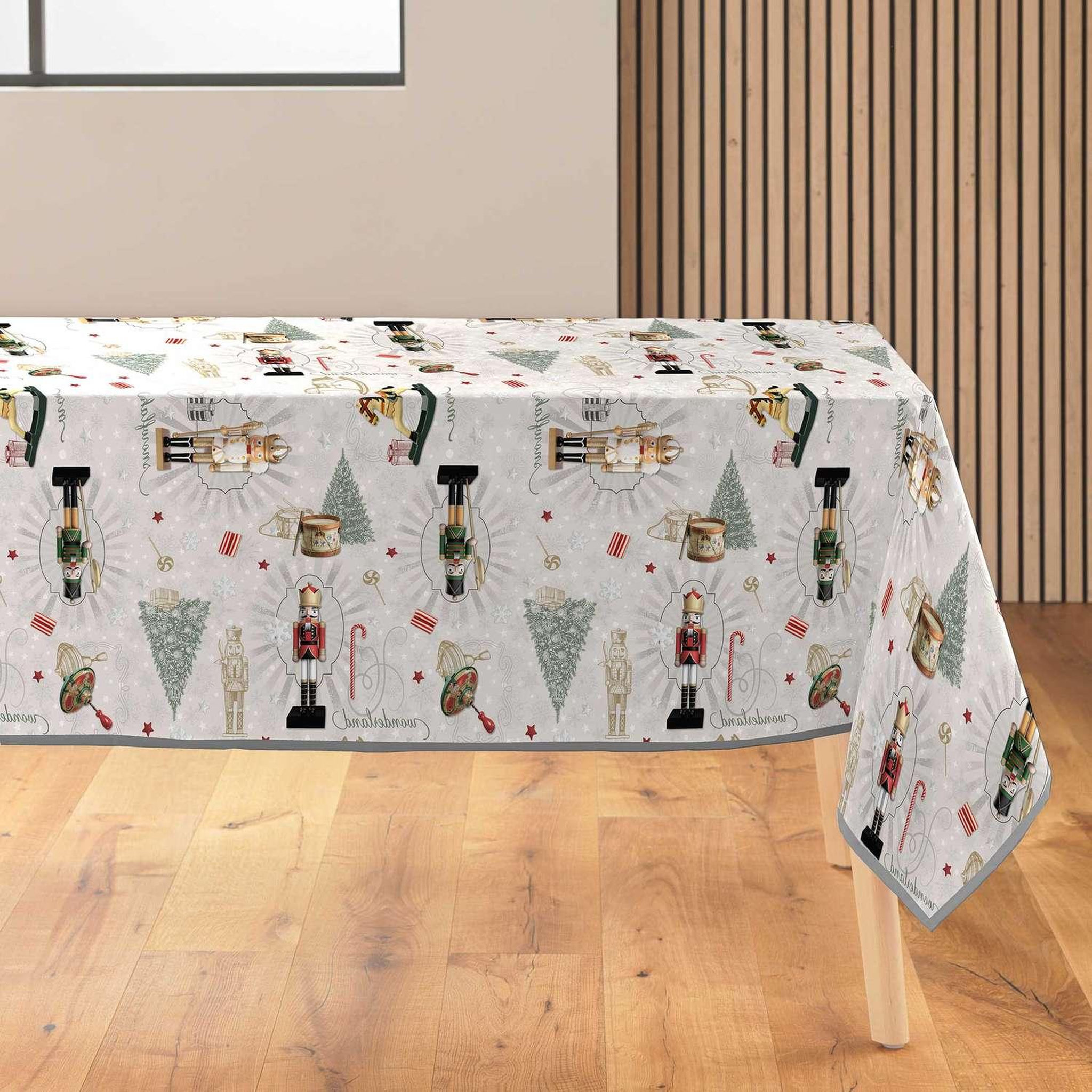 Voir la diapositive 4 : Douceur d'Intérieur Nappe rectangulaire antitache Casse-noisette - L. 150 x l. 240 cm - Multicolore