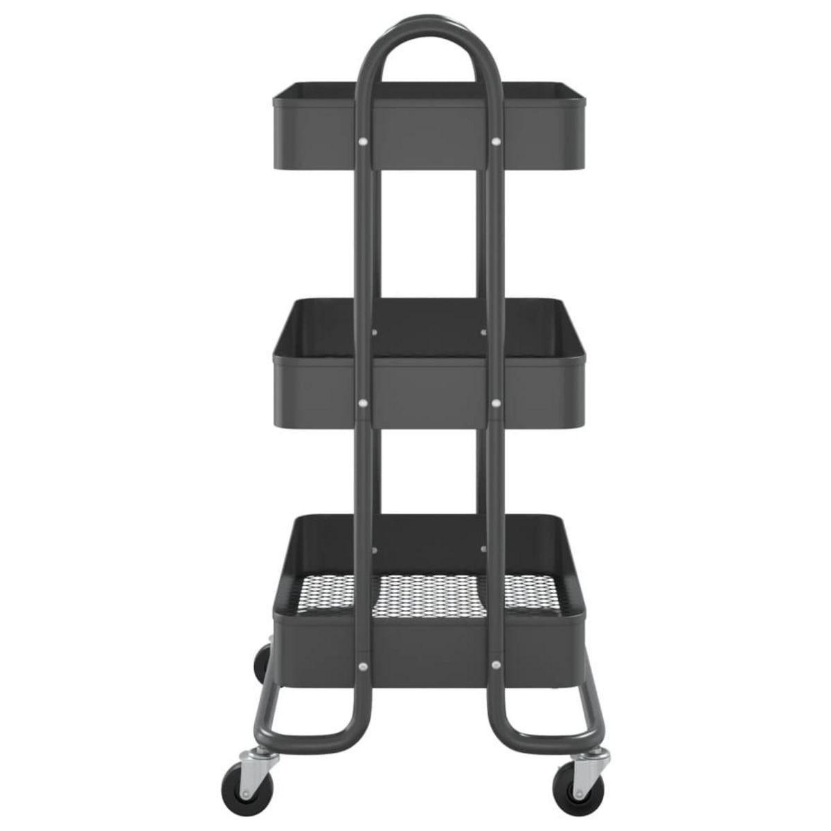 VIDAXL Chariot a 3 niveaux Anthracite 43x34x79 cm Acier