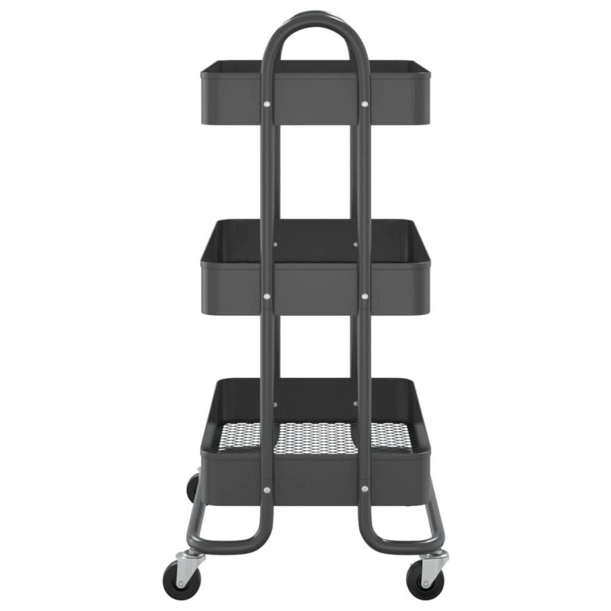 VIDAXL Chariot a 3 niveaux Anthracite 43x34x79 cm Acier