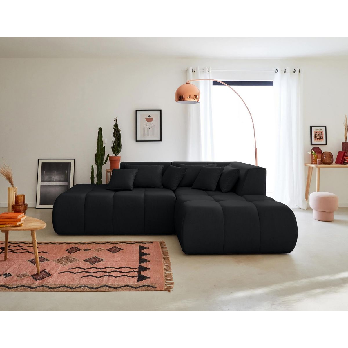 LISA DESIGN Caracas - canapé modulable d'angle droit - 4 places - en tissu