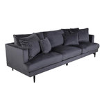 Paris Prix Canapé 3 Places en Velours  Sofia  260cm Gris Foncé