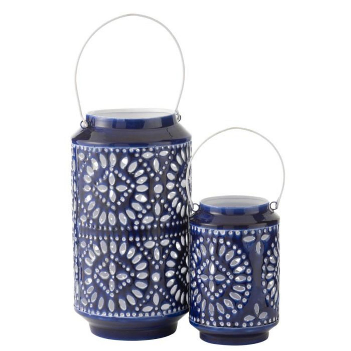Paris Prix Lanterne Ajourée en Métal  Nag  33cm Bleu