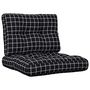 Voir la diapositive 2 : VIDAXL Coussins de palette lot de 2 motif a carreaux noir tissu