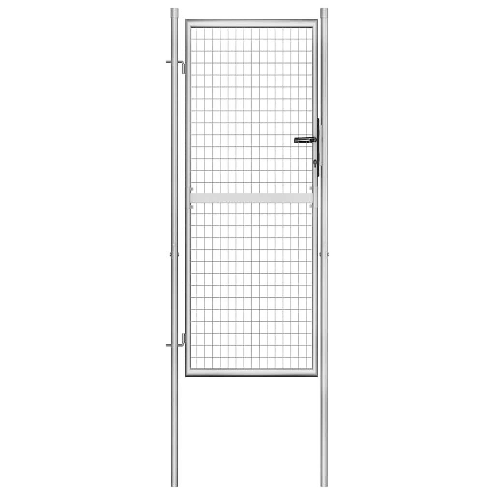 VIDAXL Portail de jardin en acier galvanise 105x200 cm argente