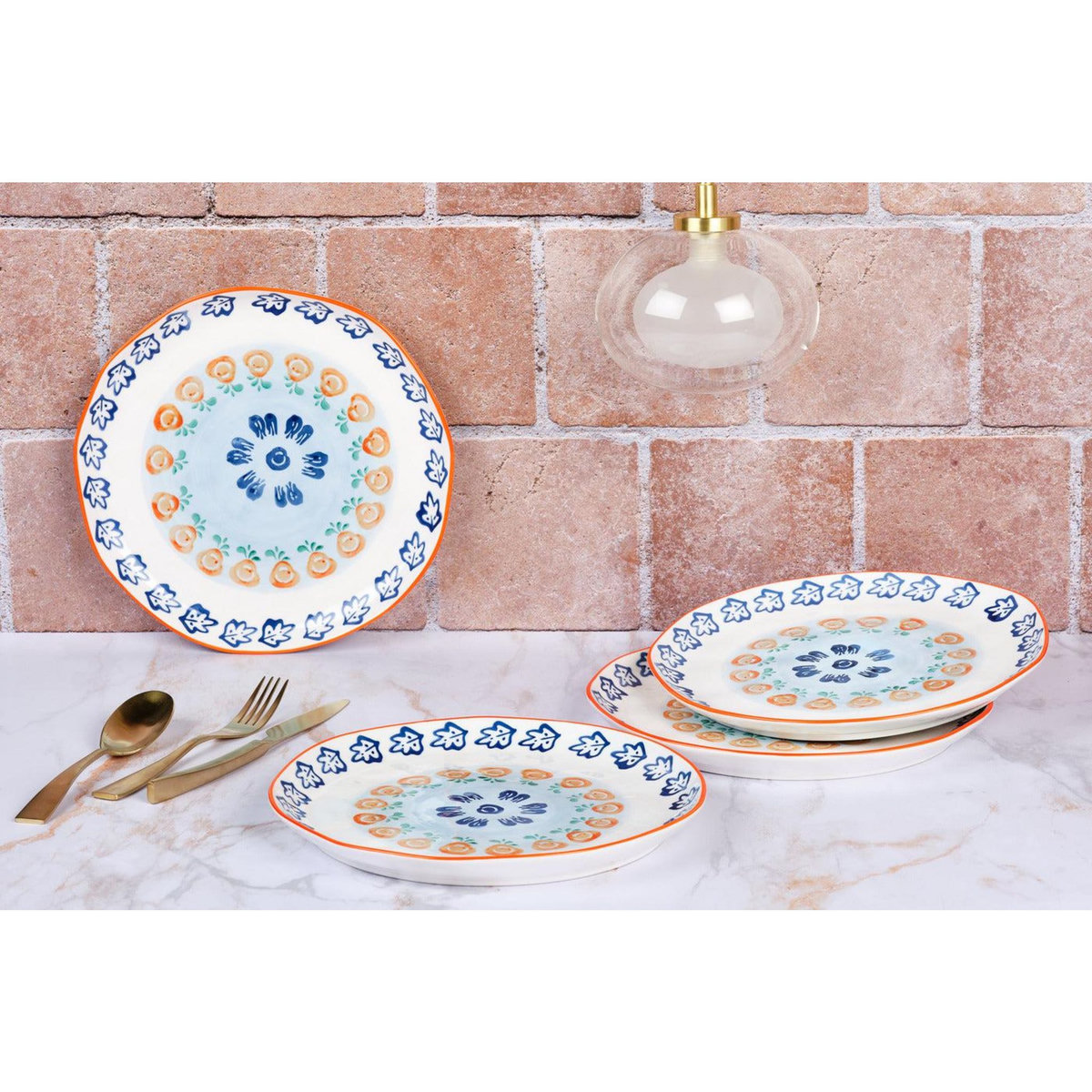 BJORN Assiette NAPOLI Ø27cm - 4 pièces - Agrume