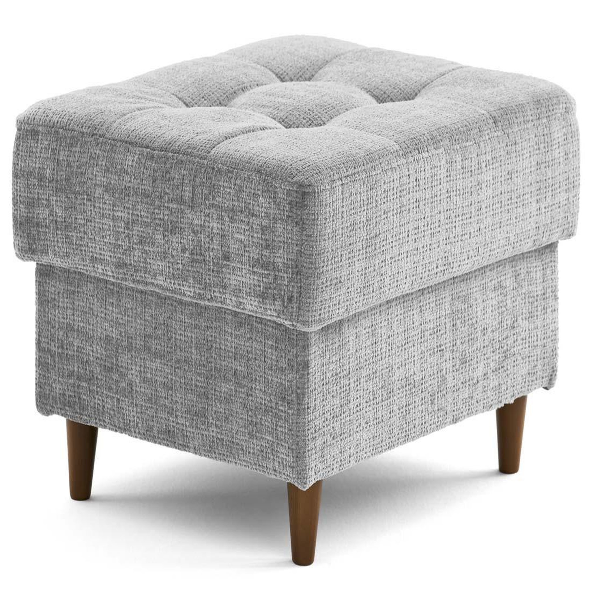 Voir la diapositive 3 : BEST MOBILIER Anna - pouf en velours texturé - pieds en bois
