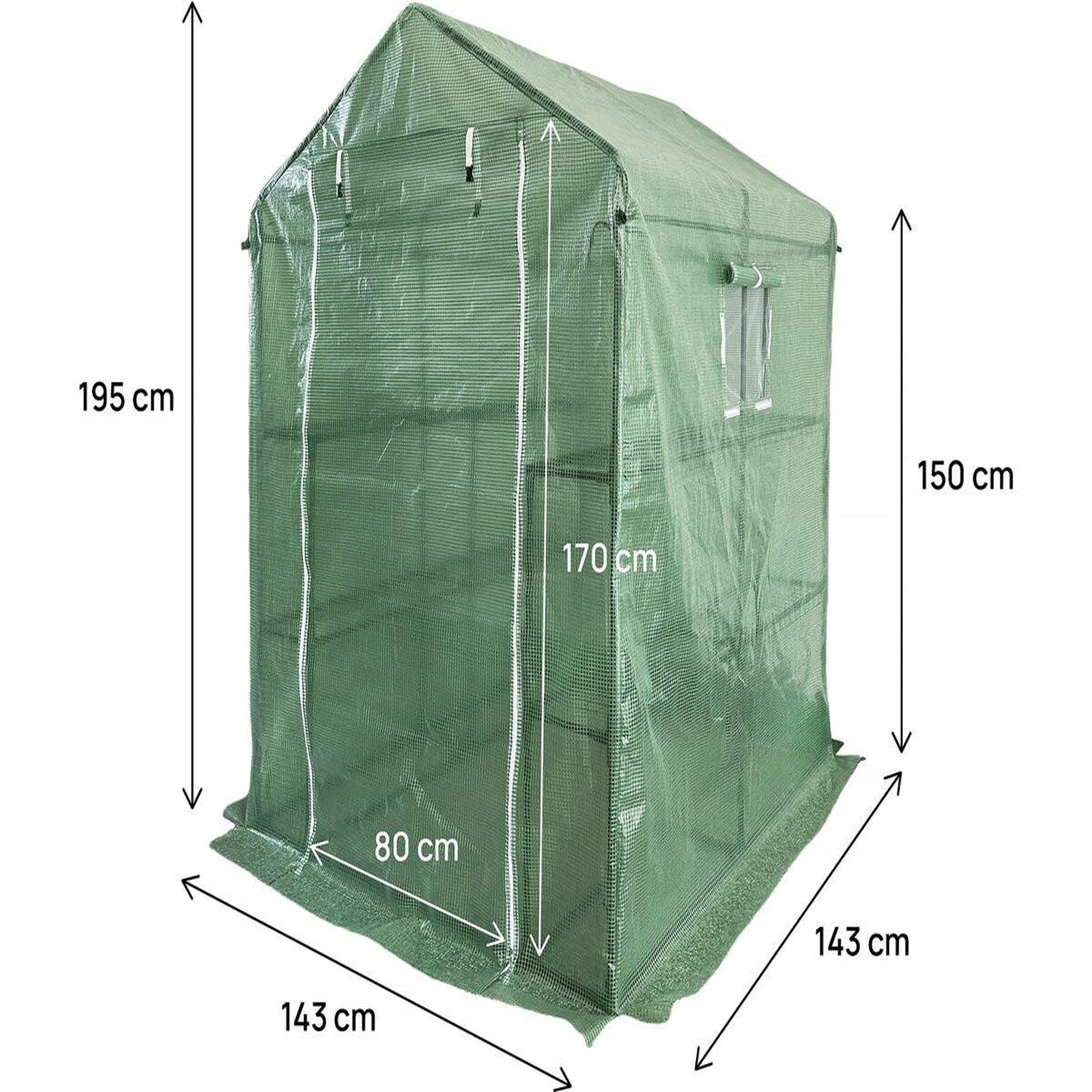 Voir la diapositive 4 : Habitat et Jardin Serre tomates de jardin avec étagères  lys  - 2.04 m² - 130g - vert