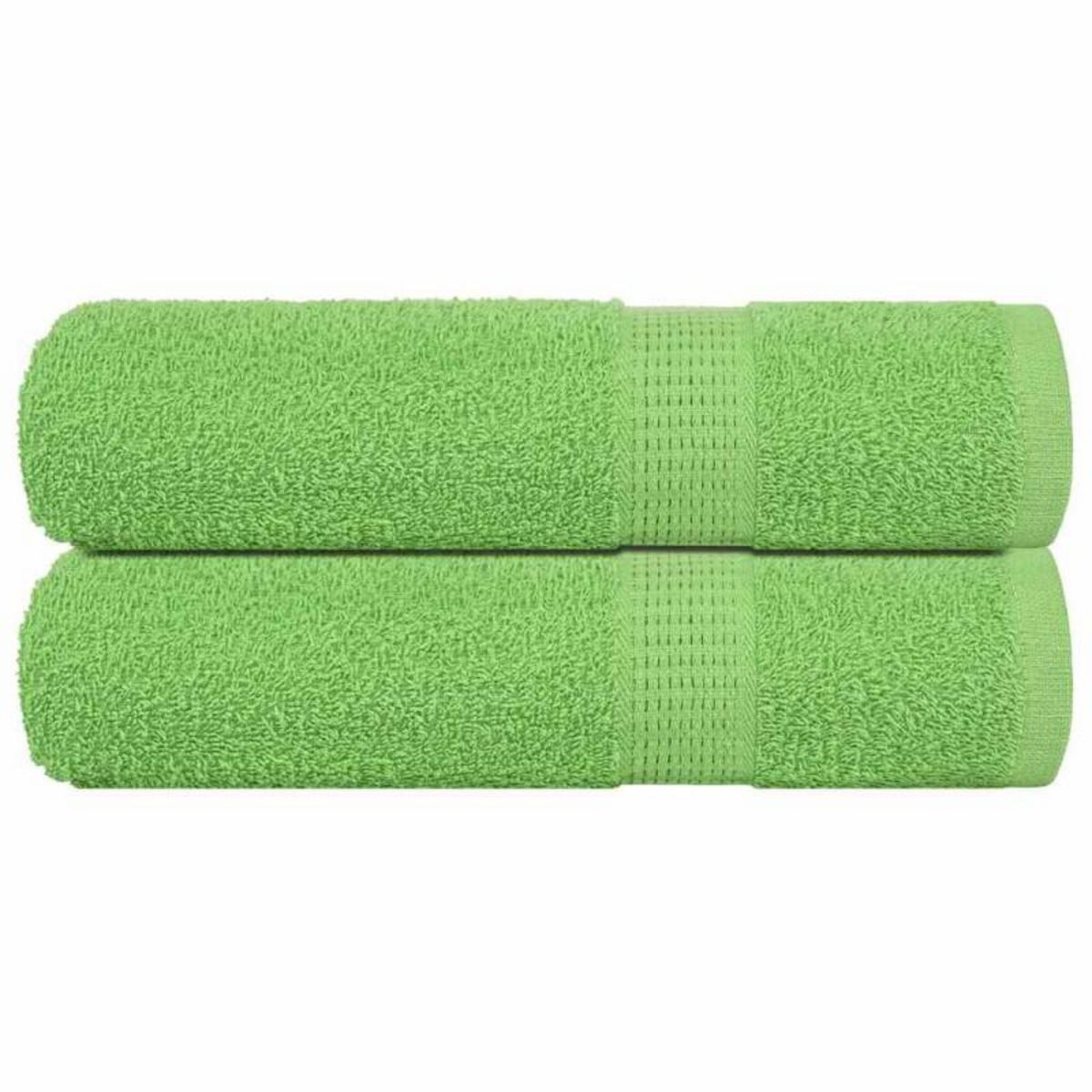 VIDAXL Serviettes de douche 2 pcs vert pomme 70x140 cm 100% coton