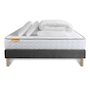 Voir la diapositive 2 : SEPTNUITS Pack matelas Memo + sommier gris + 2 oreillers mémoire de forme