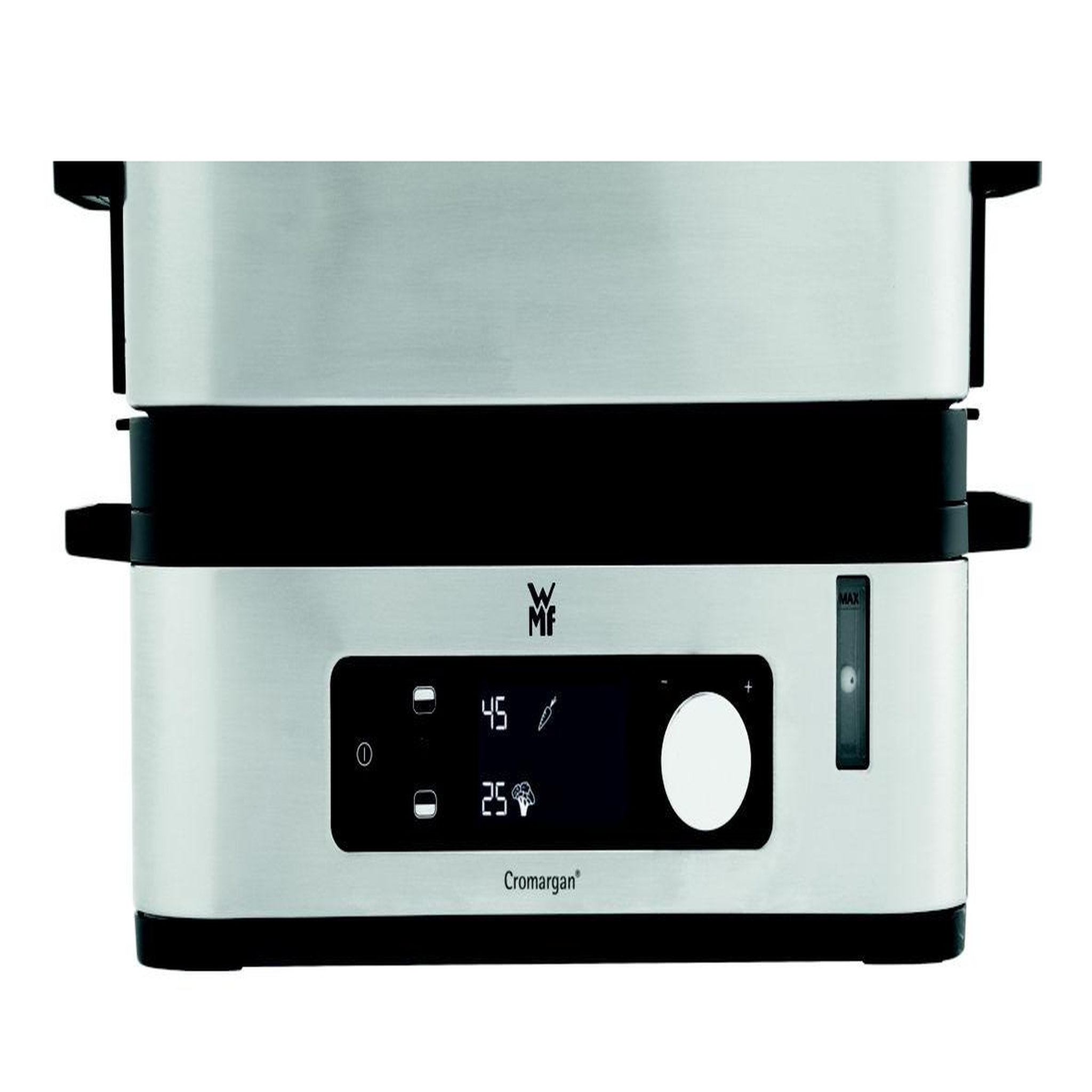 Voir la diapositive 2 : WMF Cuiseur vapeur 2 paniers 900w - 0415090011