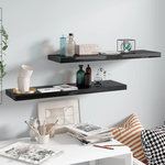 VIDAXL Etagere murale flottante 2 pcs Noir brillant 90x23,5x3,8 cm MDF