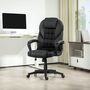 Voir la diapositive 2 : HOMCOM Chaise de bureau manager ergonomique - hauteur réglable, fonction à bascule, pivotant - PU polyester noir