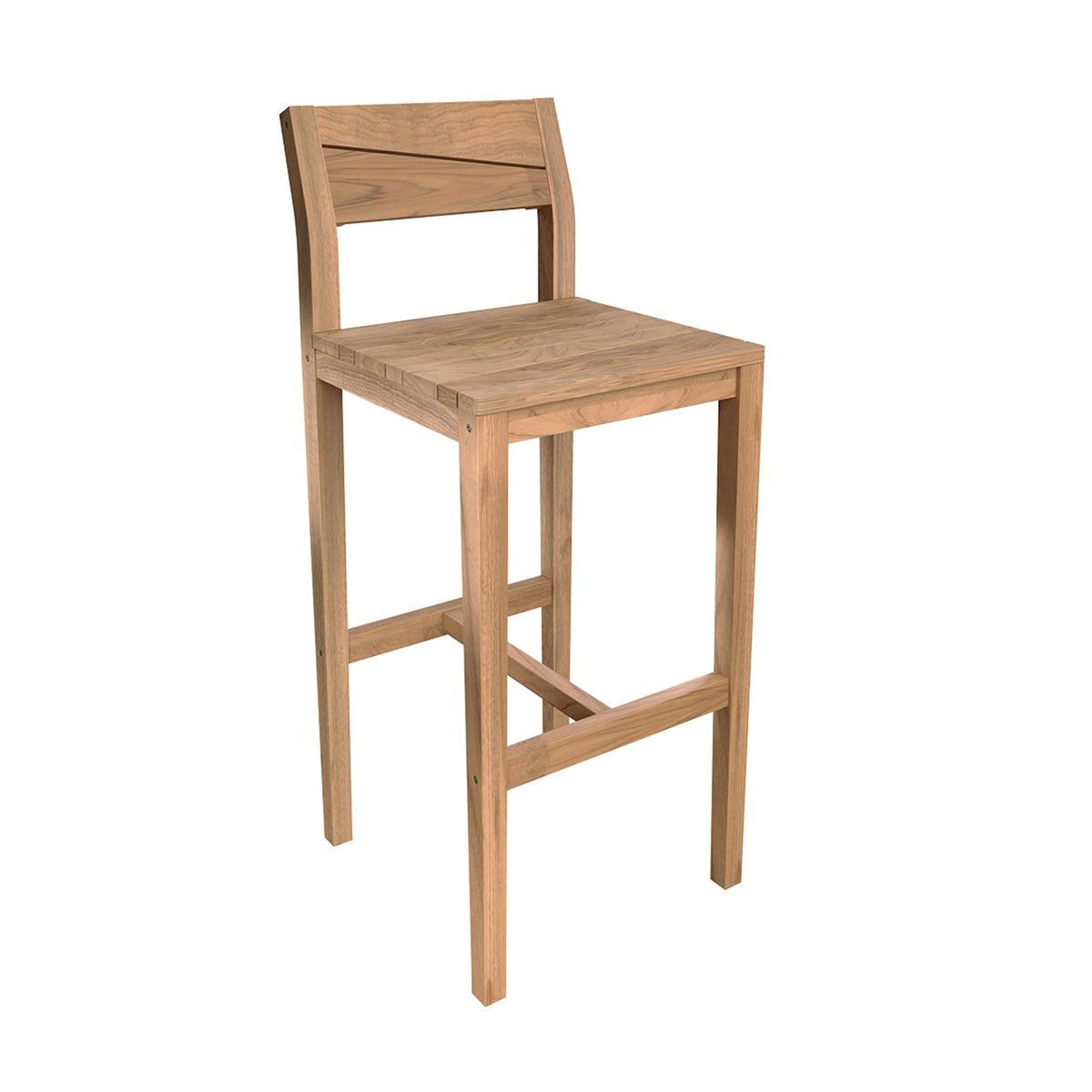 Rendez vous déco Lot de 2 chaises de bar extérieur 74 cm en bois de teck massif-Tunga