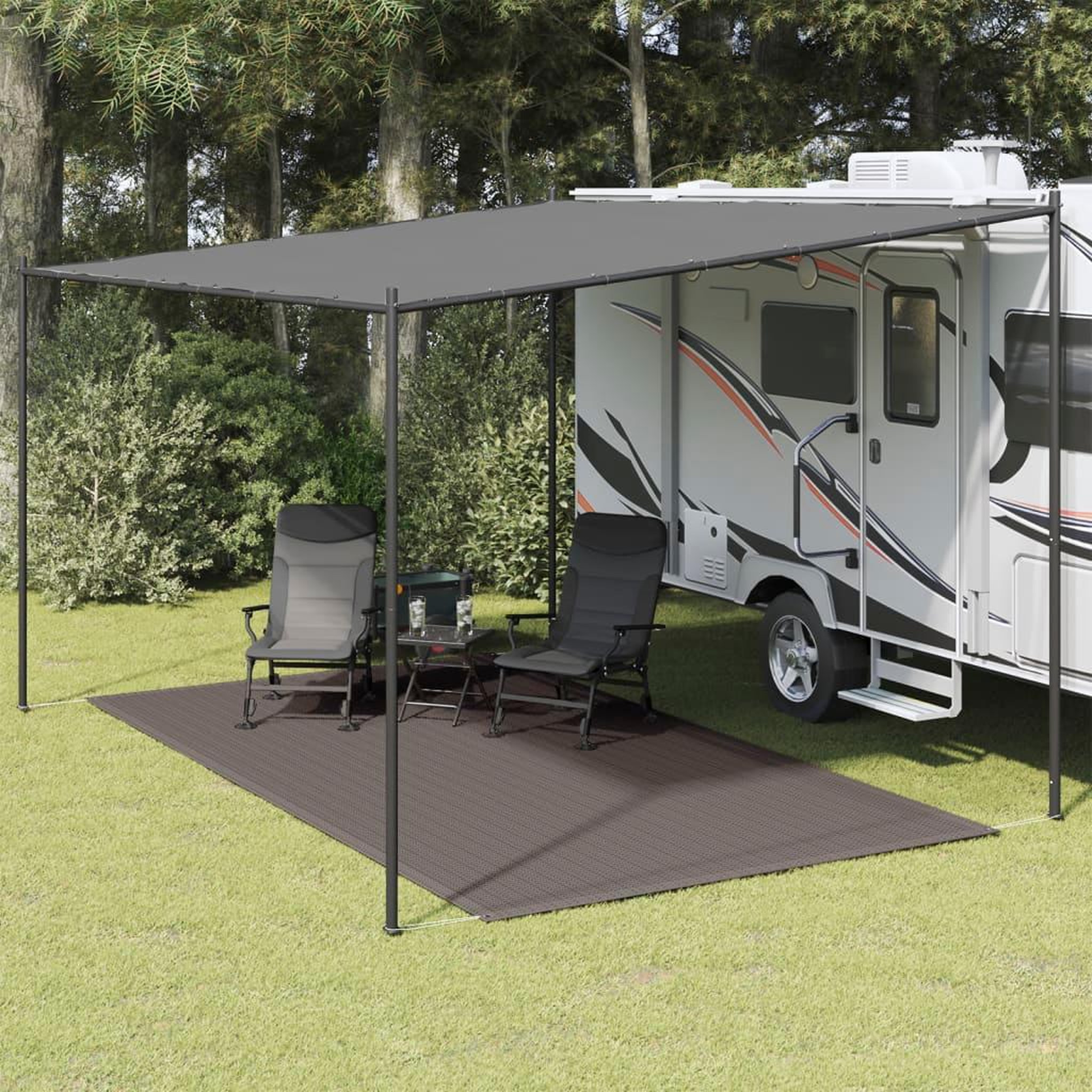 VIDAXL Tapis de tente 250 x 400 cm Anthracite