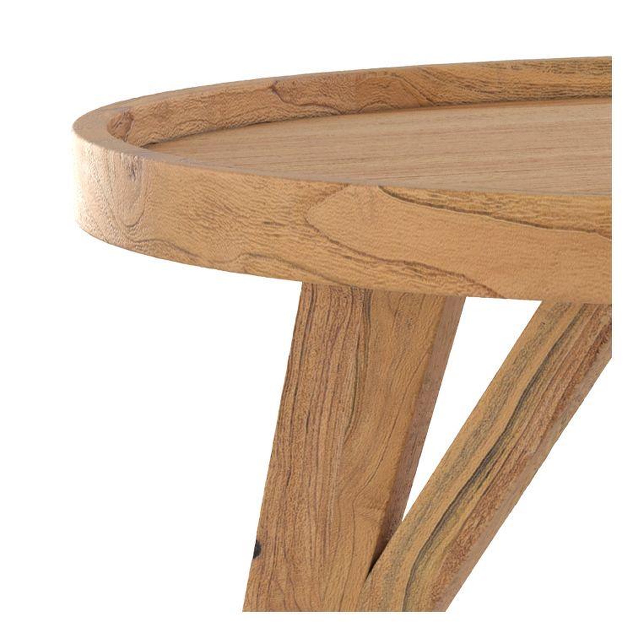 Voir la diapositive 6 : MAISON PAVANE Table basse ronde en bois de teck recyclé D70 cm-Oly