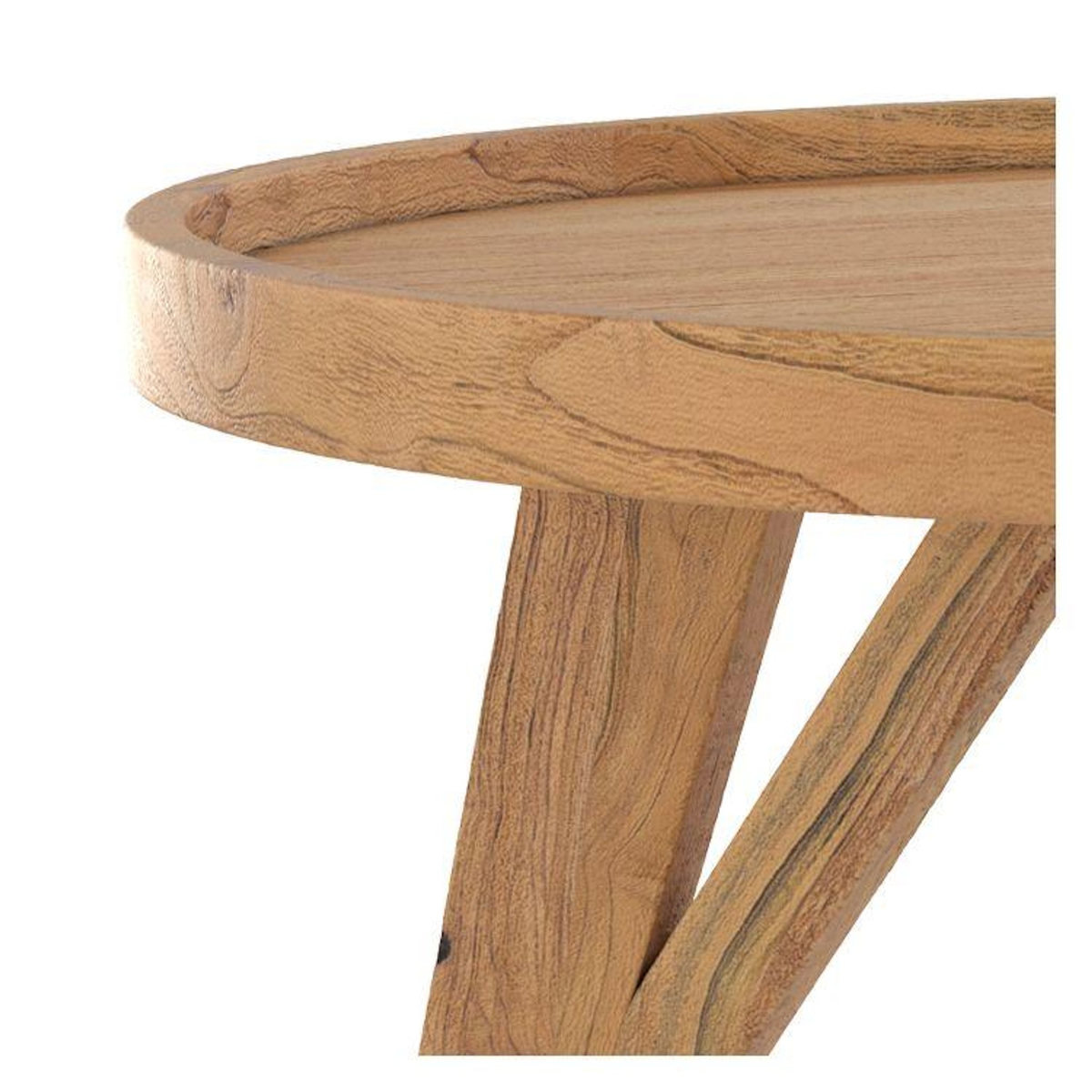 Rendez vous déco Table basse ronde en bois de teck recyclé D70 cm-Oly