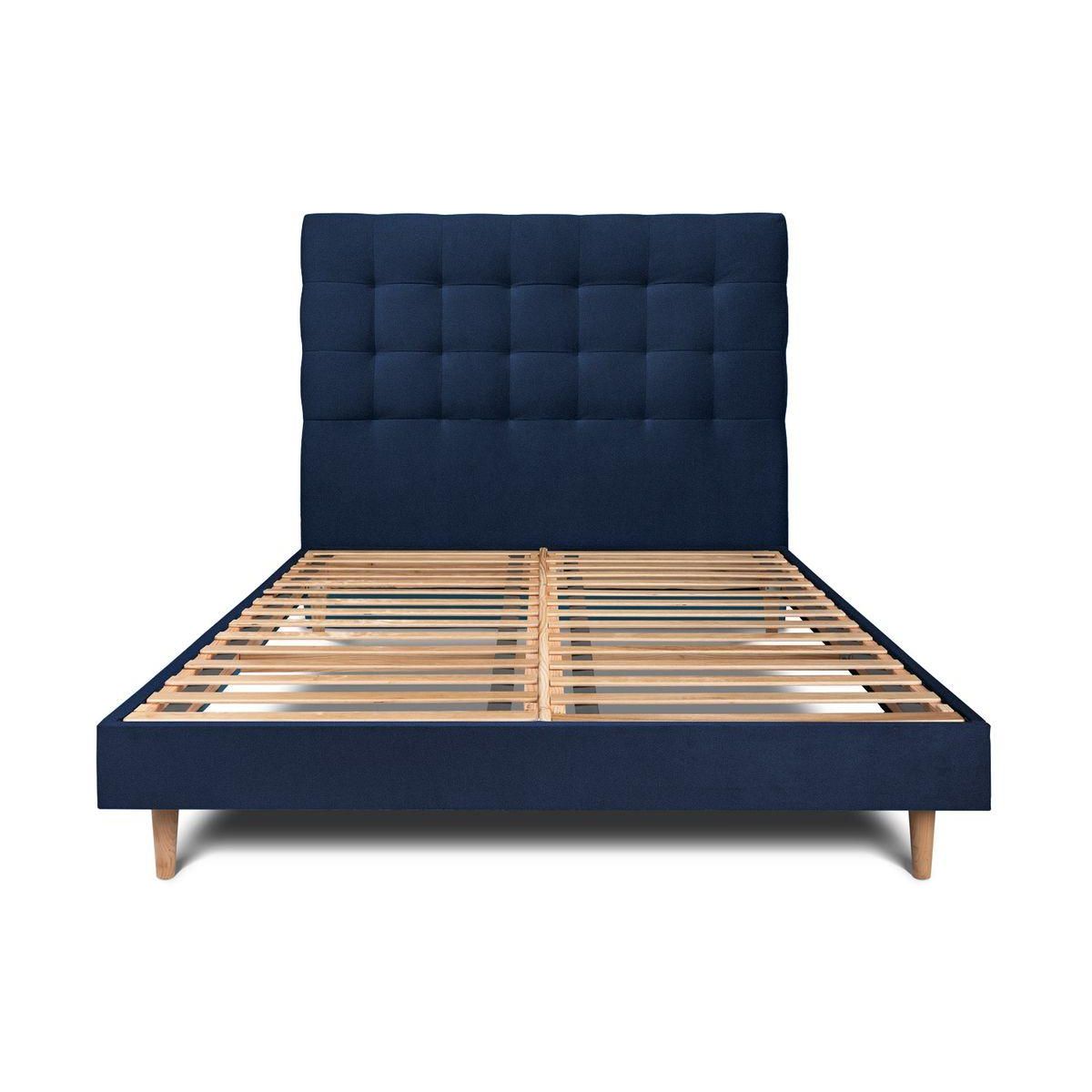 Sommeil de Plomb Lit avec tête de lit capitonnée velours et sommier kit - Hauteur totale : 29cm