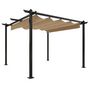 Voir la diapositive 2 : VIDAXL Tonnelle de jardin avec toit retractable 3x3 m Taupe