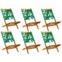 Voir la diapositive 2 : VIDAXL Chaises de jardin pliantes lot de 6 vert tissu et bois massif