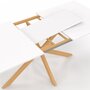 Voir la diapositive 6 : ID MARKET Table à manger extensible rectangle ALIX 6-10 personnes pied araignée bois et plateau blanc GISELE 160-200 cm