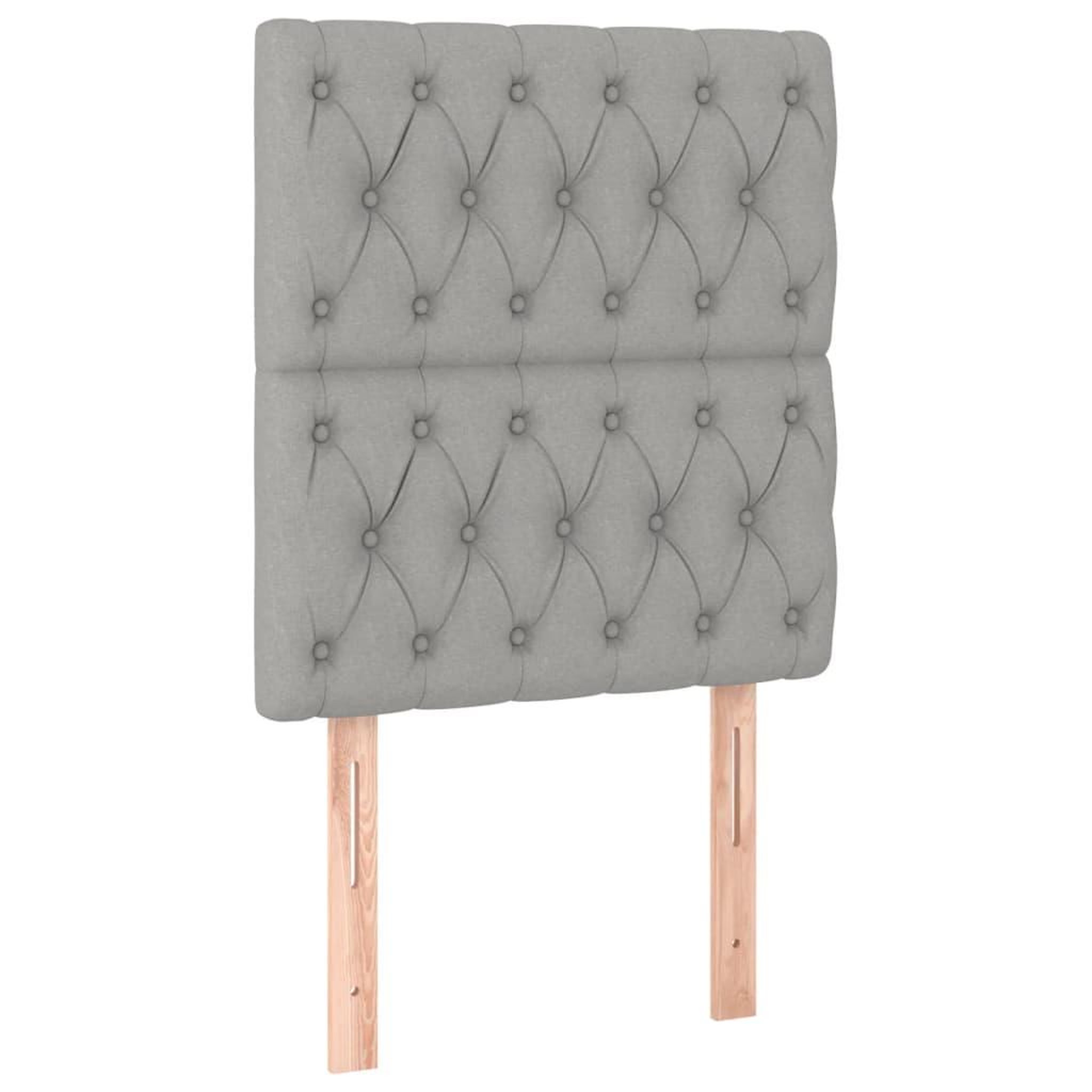 Voir la diapositive 5 : VIDAXL Sommier a lattes de lit avec matelas Gris clair 80x200 cm Tissu