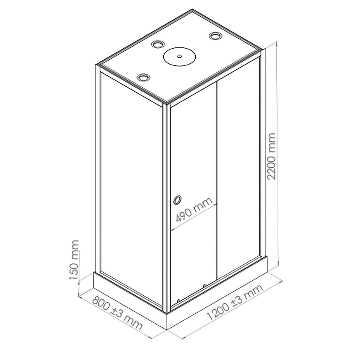 ONDEE Cabine hydromassante NOGEA noir mat - 120x80cm