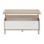 Voir la diapositive 4 : PARISOT Table basse - Rectangulaire - Décor blanc / Chene - Dessus relevable - 4 pieds - 100,8 x 43,6 x 50 cm
