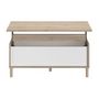 Voir la diapositive 4 : PARISOT Table basse - Rectangulaire - Décor blanc / Chene - Dessus relevable - 4 pieds - 100,8 x 43,6 x 50 cm