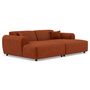 Voir la diapositive 2 : LISA DESIGN Aumance - canapé droit 4 places avec double méridienne assise profonde en velours texturé